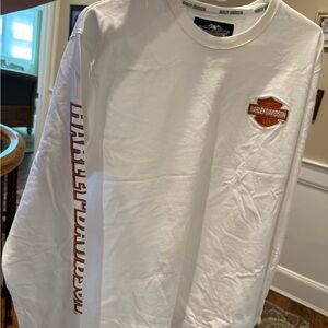 Harley-Davidson White and Red Long Sleeve Tee